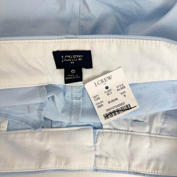 J.Crew 9" Frankie Bermuda Chino Short Cotton Mid Rise Light Blue US 6 NWT - Picture 9 of 11